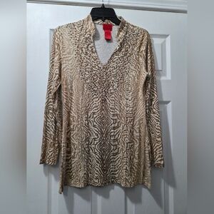 Animal Print V-Neck Women's Top. Small